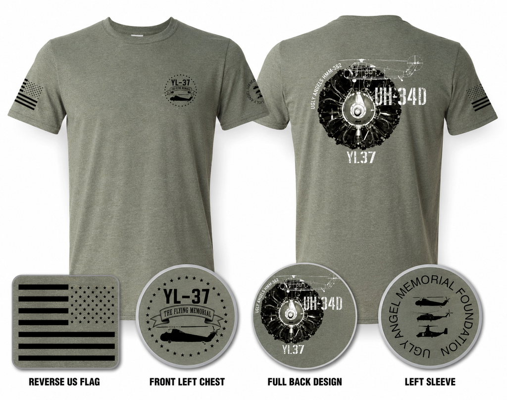 YL-37 “Flying Memorial” T-Shirt – Heather Forest Green | Gildan Softstyle