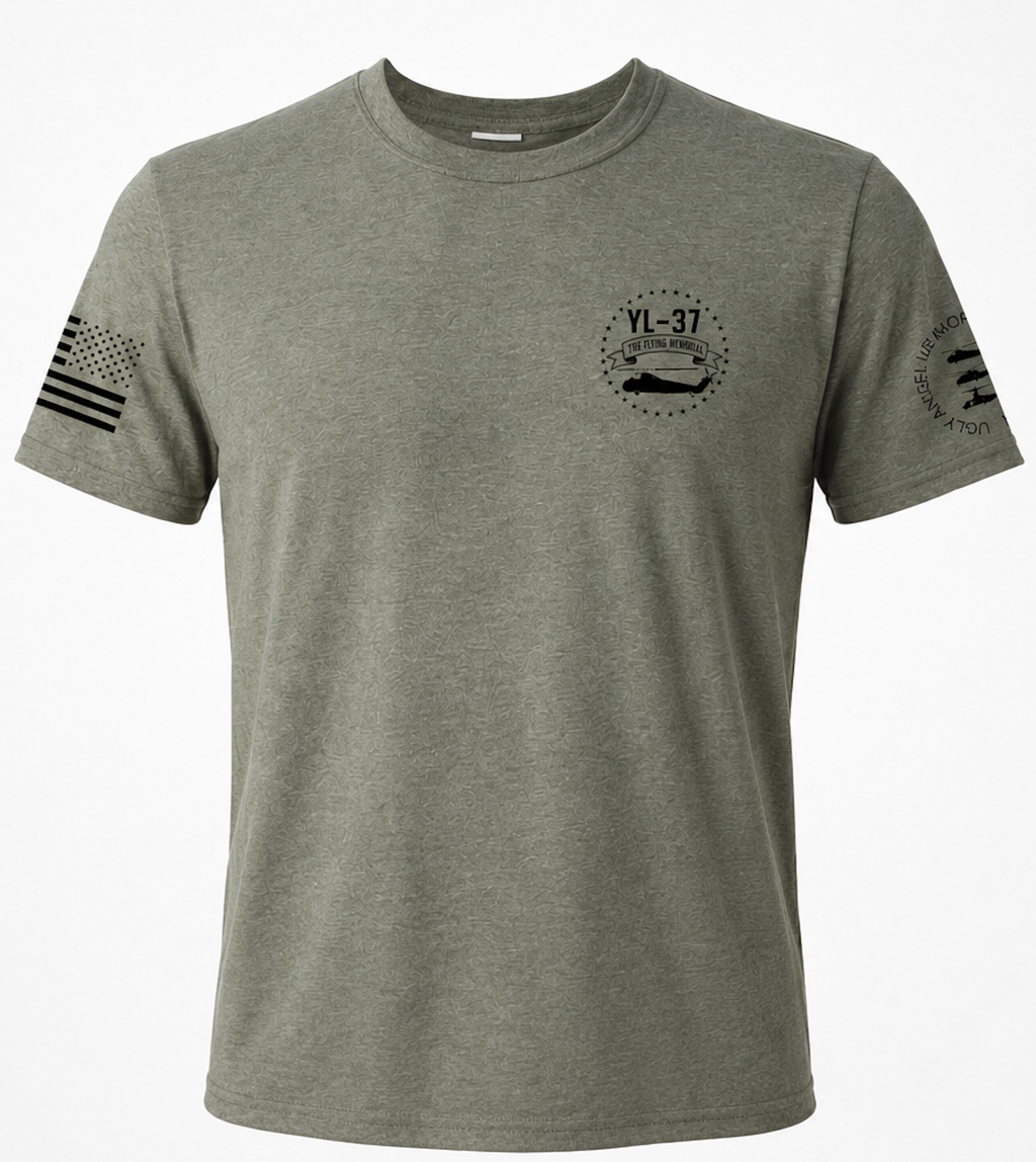 YL-37 “Flying Memorial” T-Shirt – Heather Forest Green | Gildan Softstyle