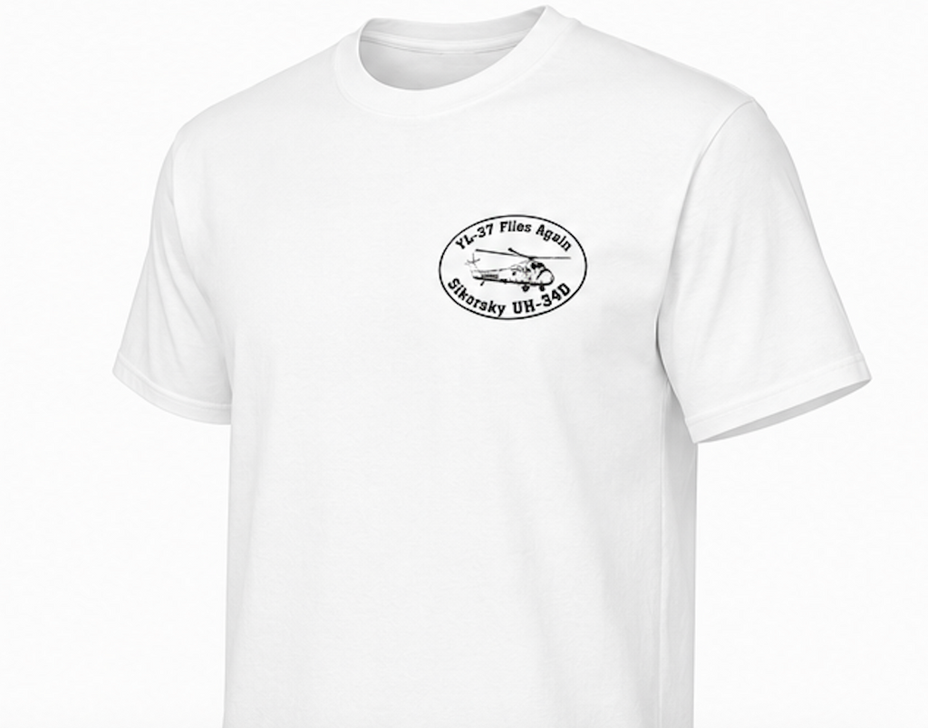 YL-37 “Flies Again” Vintage T-Shirt – White | UH-34 Vietnam Era Tribute