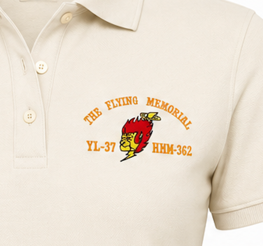 Women’s YL-37 “The Flying Memorial” Embroidered Polo – Cream (Limited Release)